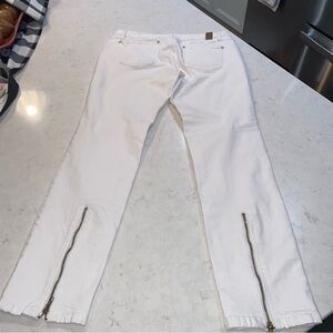 Hudson Vintage Hollywood Los Angeles Women's Sz 14 White  Jeans Ankle Zip